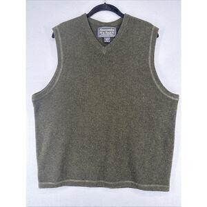Vintage Abercrombie And Fitch Mens XL Lambswool Sweater Vest Preppy Green